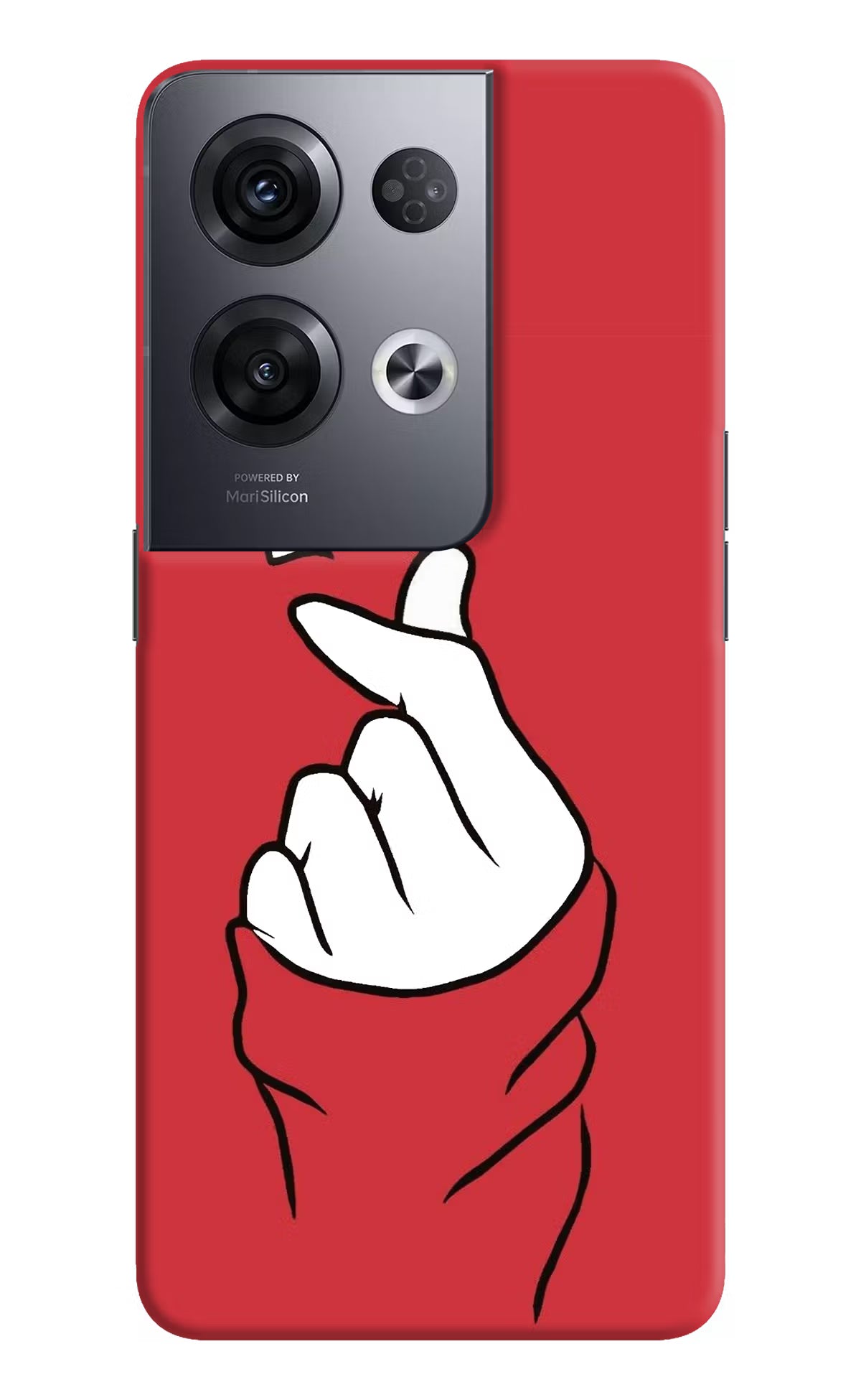Korean Love Sign Oppo Reno8 Pro Hard Case Back Cover by Casekaro