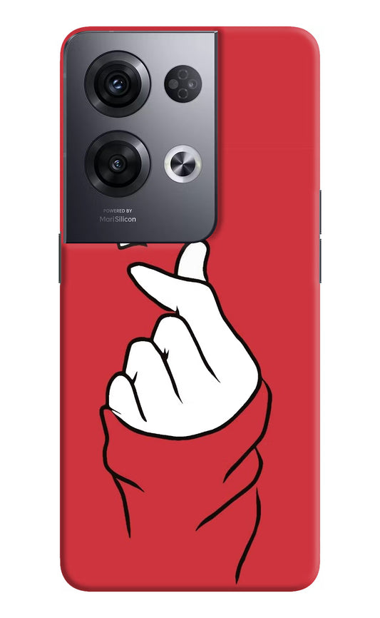 Korean Love Sign Oppo Reno8 Pro Hard Case Back Cover by Casekaro