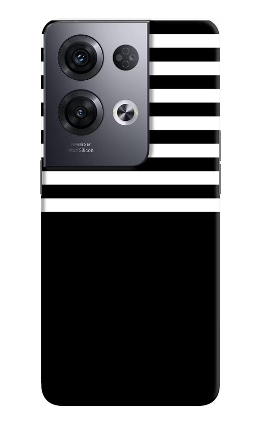 Black and White Print Oppo Reno8 Pro Hard Case Back Cover by Casekaro