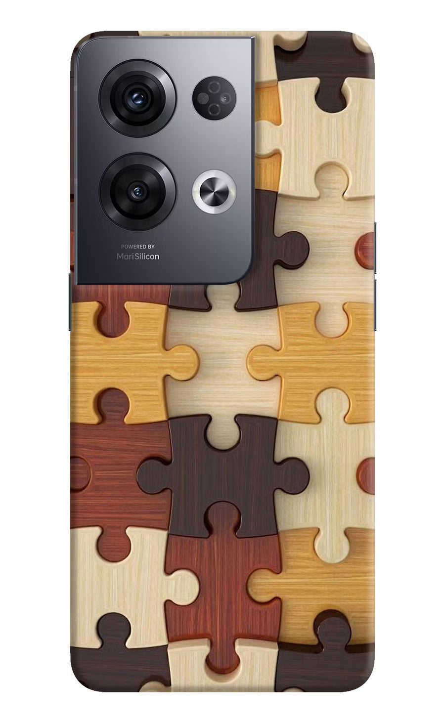 Wooden Puzzle Oppo Reno8 Pro Back Cover, Hard case