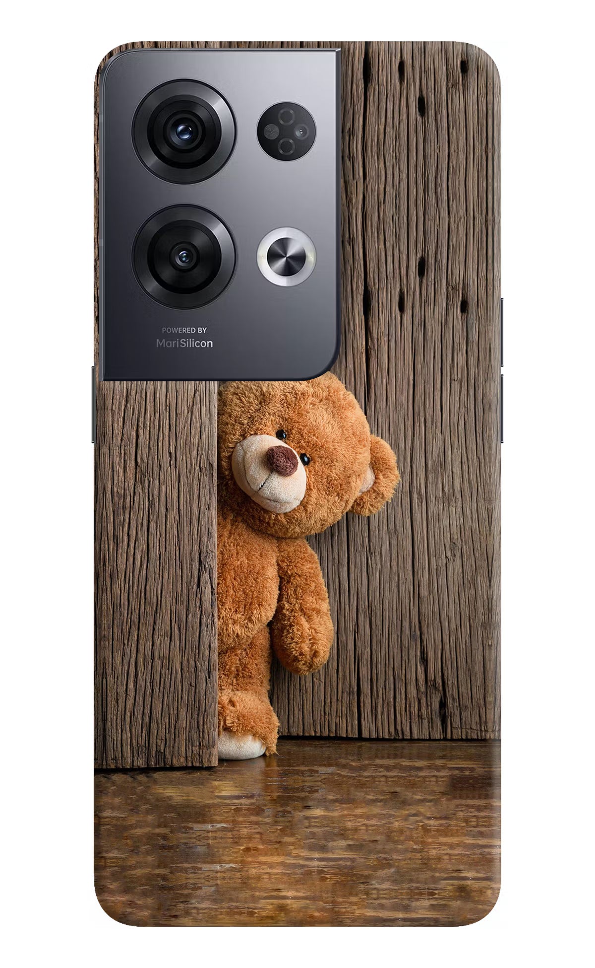 Teddy Wooden Oppo Reno8 Pro Hard Case Back Cover by Casekaro