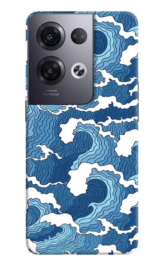 Blue Waves Oppo Reno8 Pro Hard Case Back Cover by Casekaro