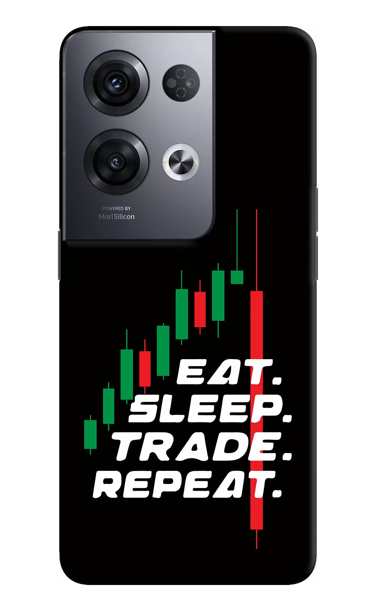 Eat Sleep Trade Repeat Oppo Reno8 Pro Hard Case Back Cover by Casekaro