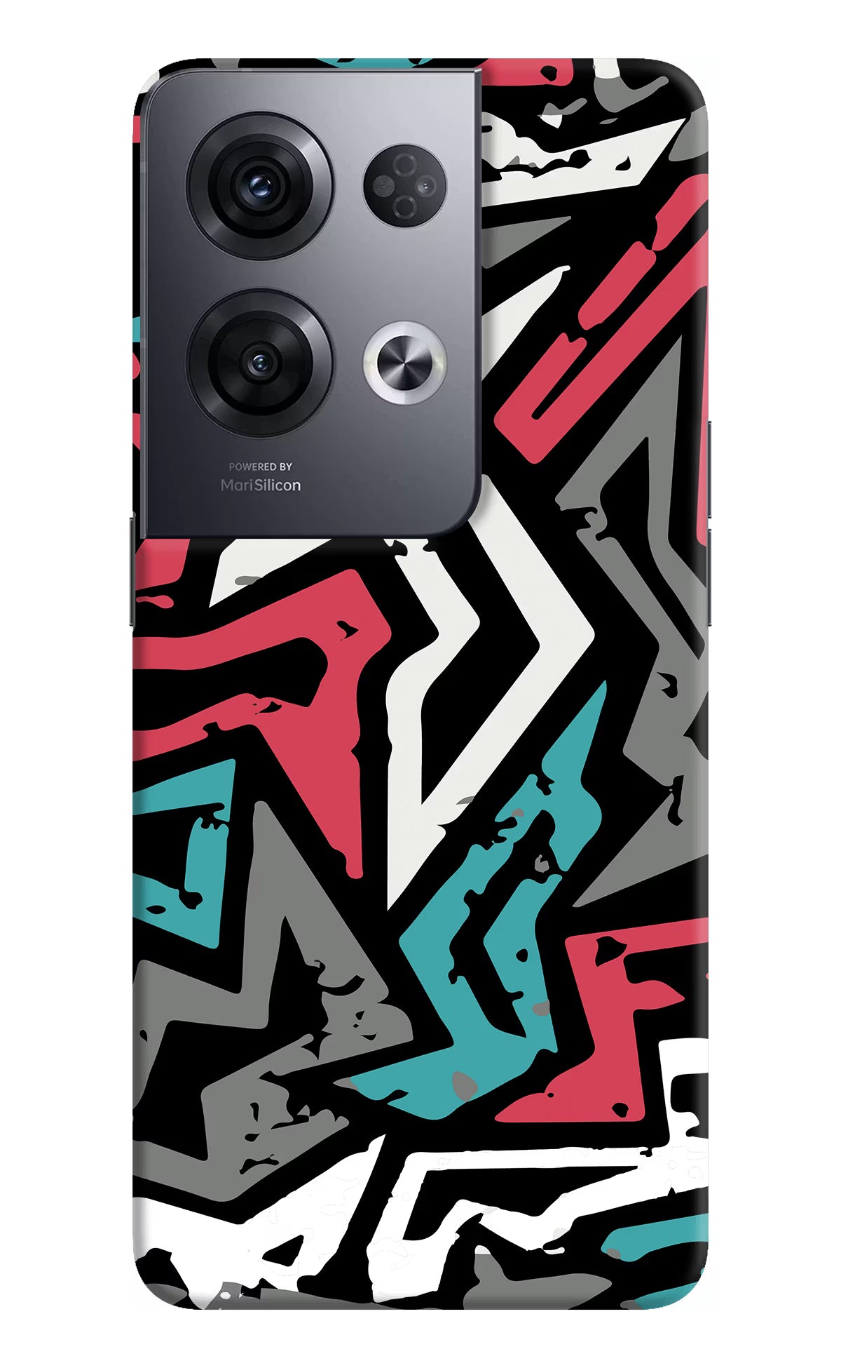 Geometric Graffiti Oppo Reno8 Pro Hard Case Back Cover by Casekaro