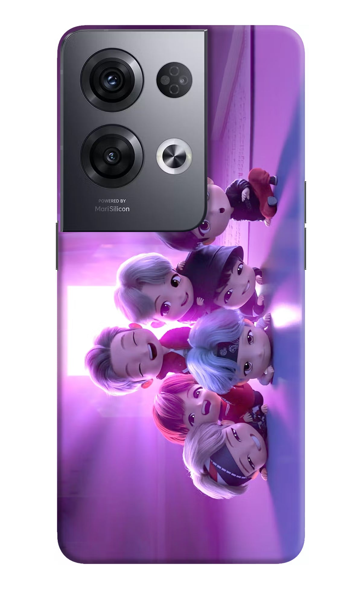 BTS Chibi Oppo Reno8 Pro Hard Case Back Cover by Casekaro