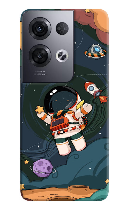 Cartoon Astronaut Oppo Reno8 Pro Hard Case Back Cover by Casekaro