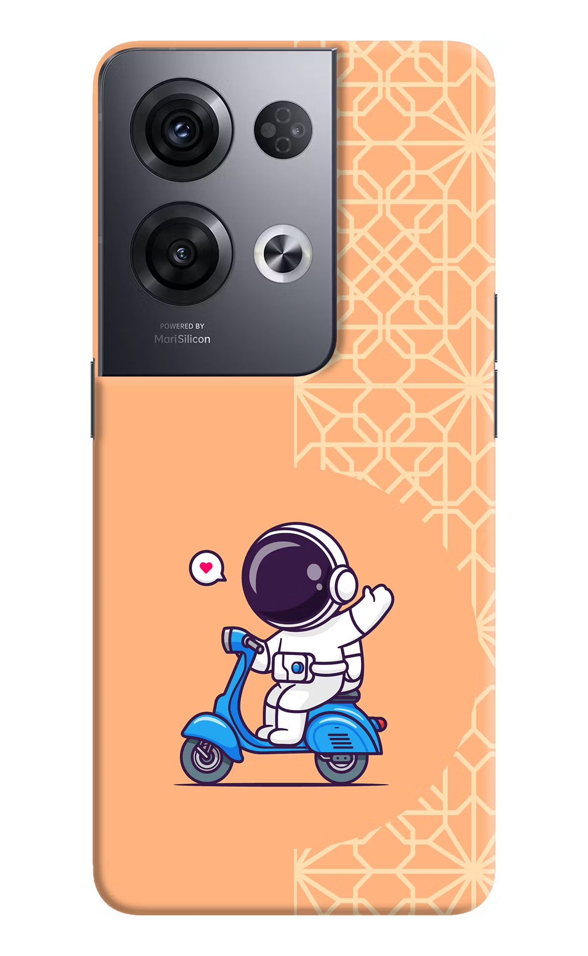 Cute Astronaut Riding Oppo Reno8 Pro Hard Case Back Cover by Casekaro