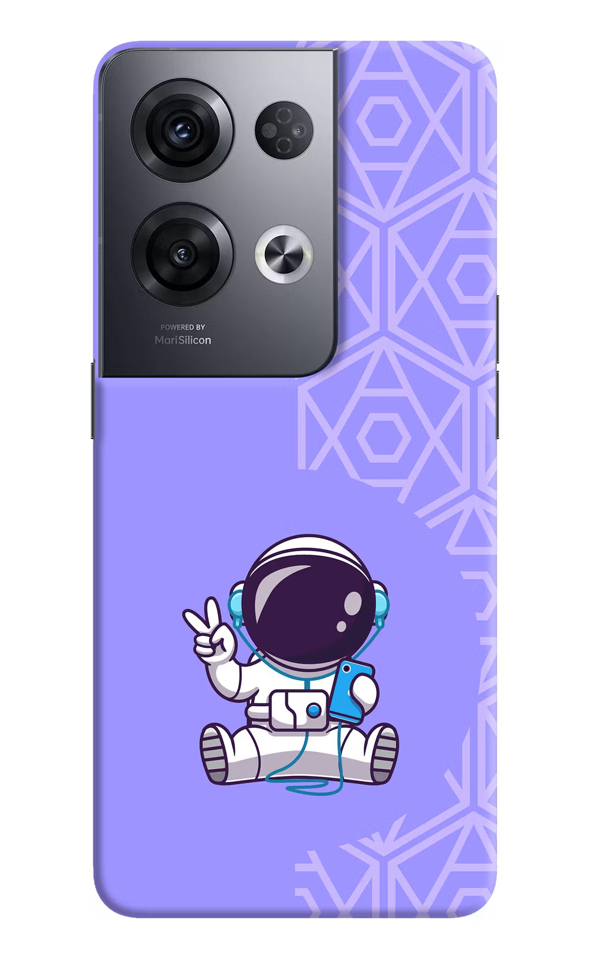 Cute Astronaut Chilling Oppo Reno8 Pro Hard Case Back Cover by Casekaro