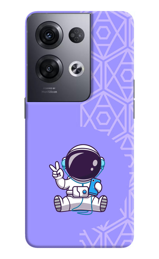 Cute Astronaut Chilling Oppo Reno8 Pro Hard Case Back Cover by Casekaro
