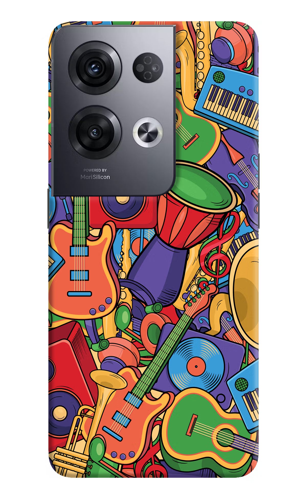 Music Instrument Doodle Oppo Reno8 Pro Hard Case Back Cover by Casekaro