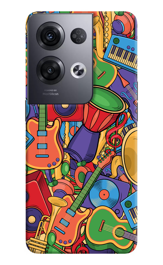 Music Instrument Doodle Oppo Reno8 Pro Hard Case Back Cover by Casekaro