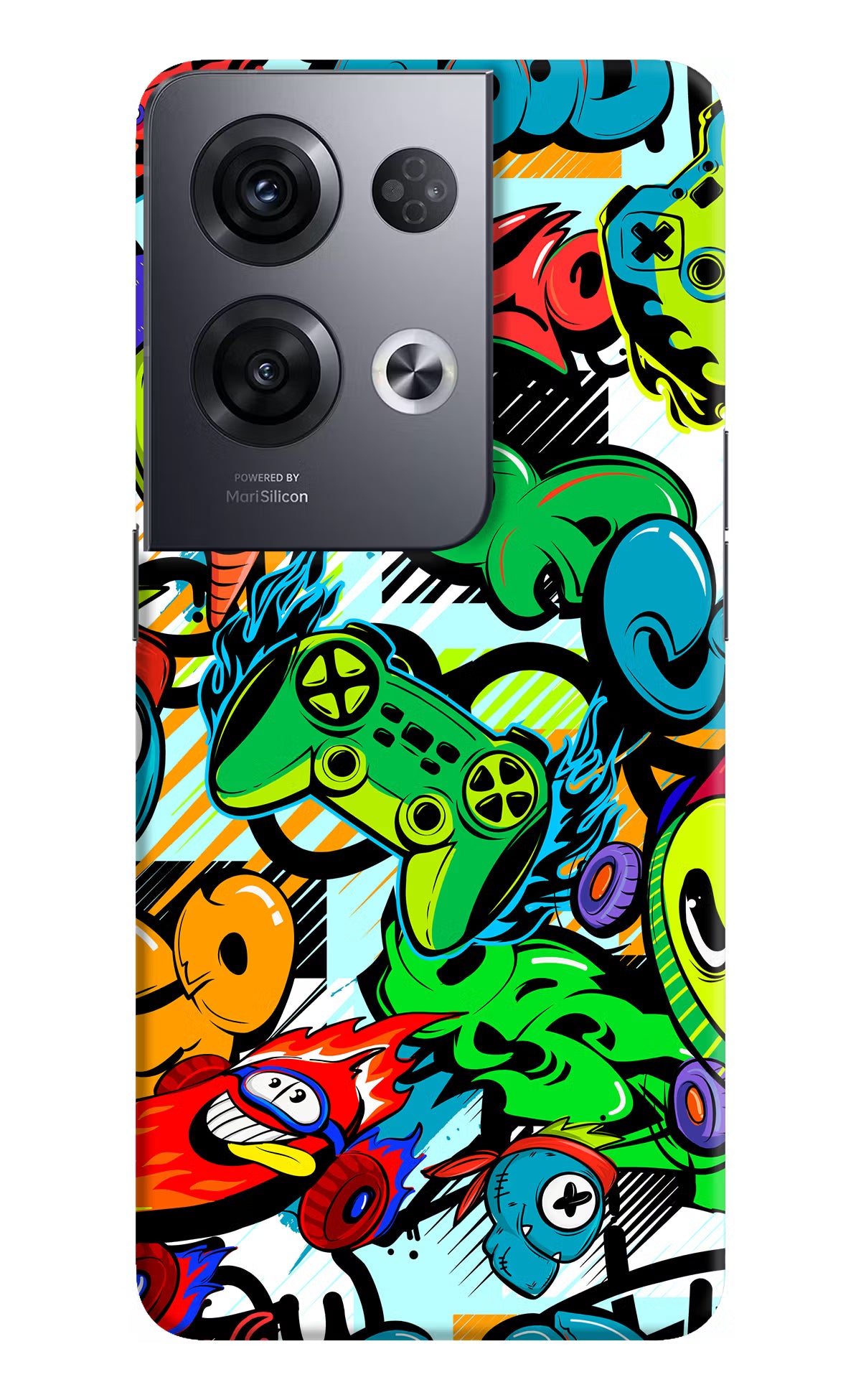 Game Doodle Oppo Reno8 Pro Hard Case Back Cover by Casekaro