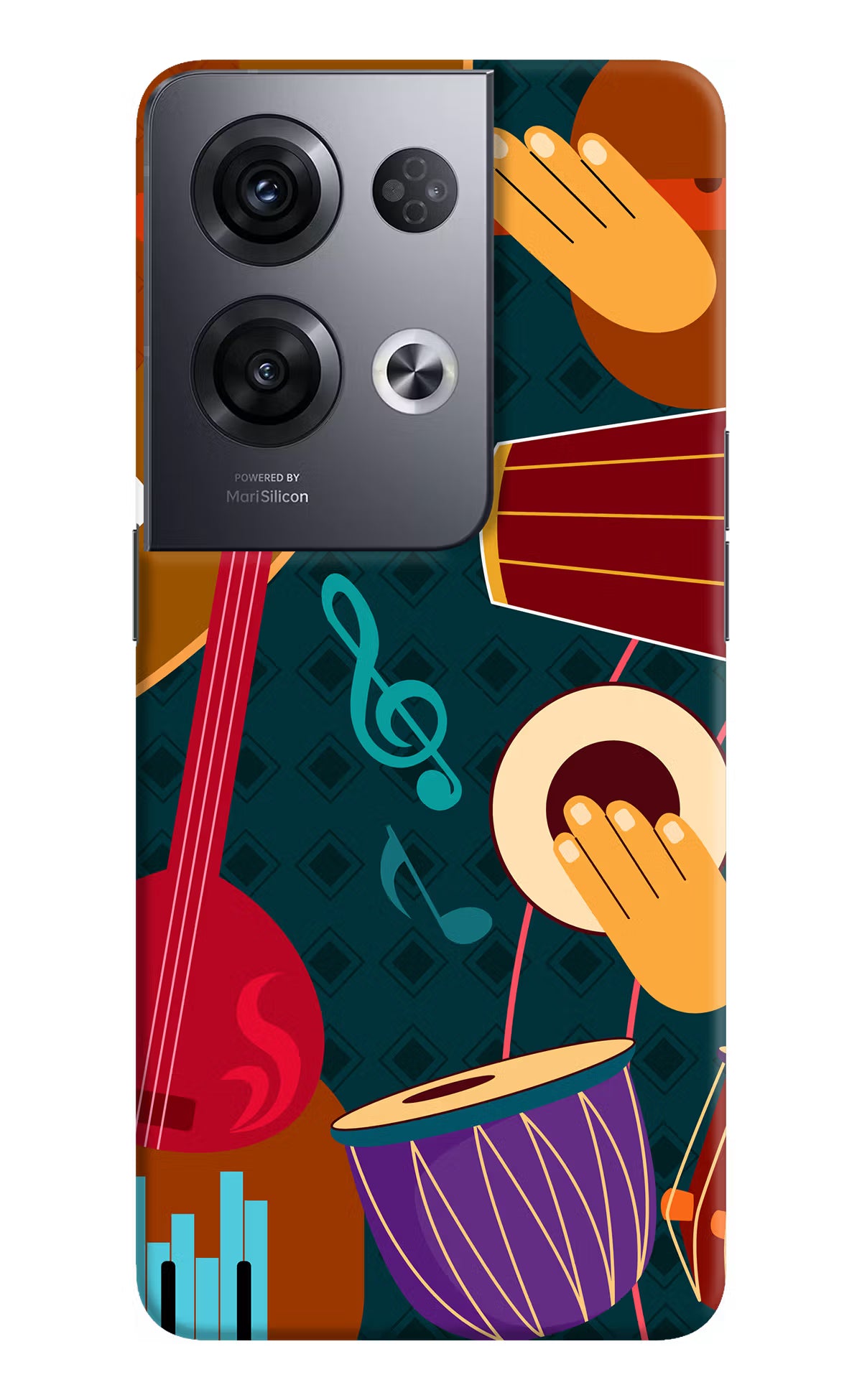 Music Instrument Oppo Reno8 Pro Hard Case Back Cover by Casekaro