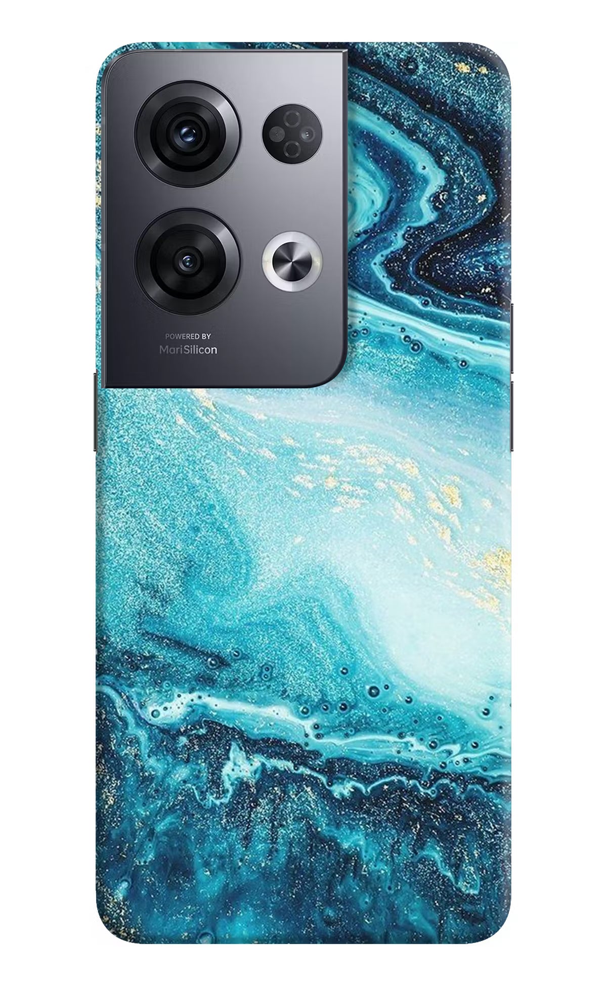 Blue Glitter Marble Oppo Reno8 Pro Hard Case Back Cover by Casekaro