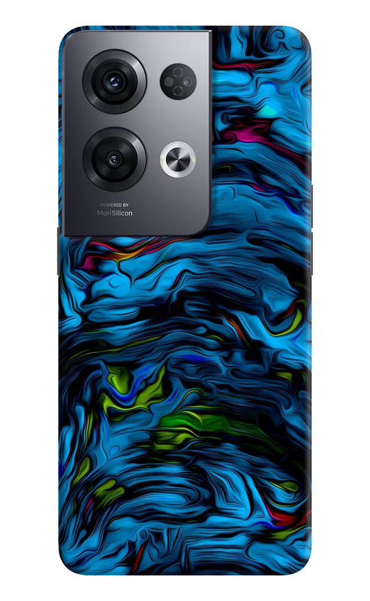 Dark Blue Abstract Oppo Reno8 Pro Hard Case Back Cover by Casekaro