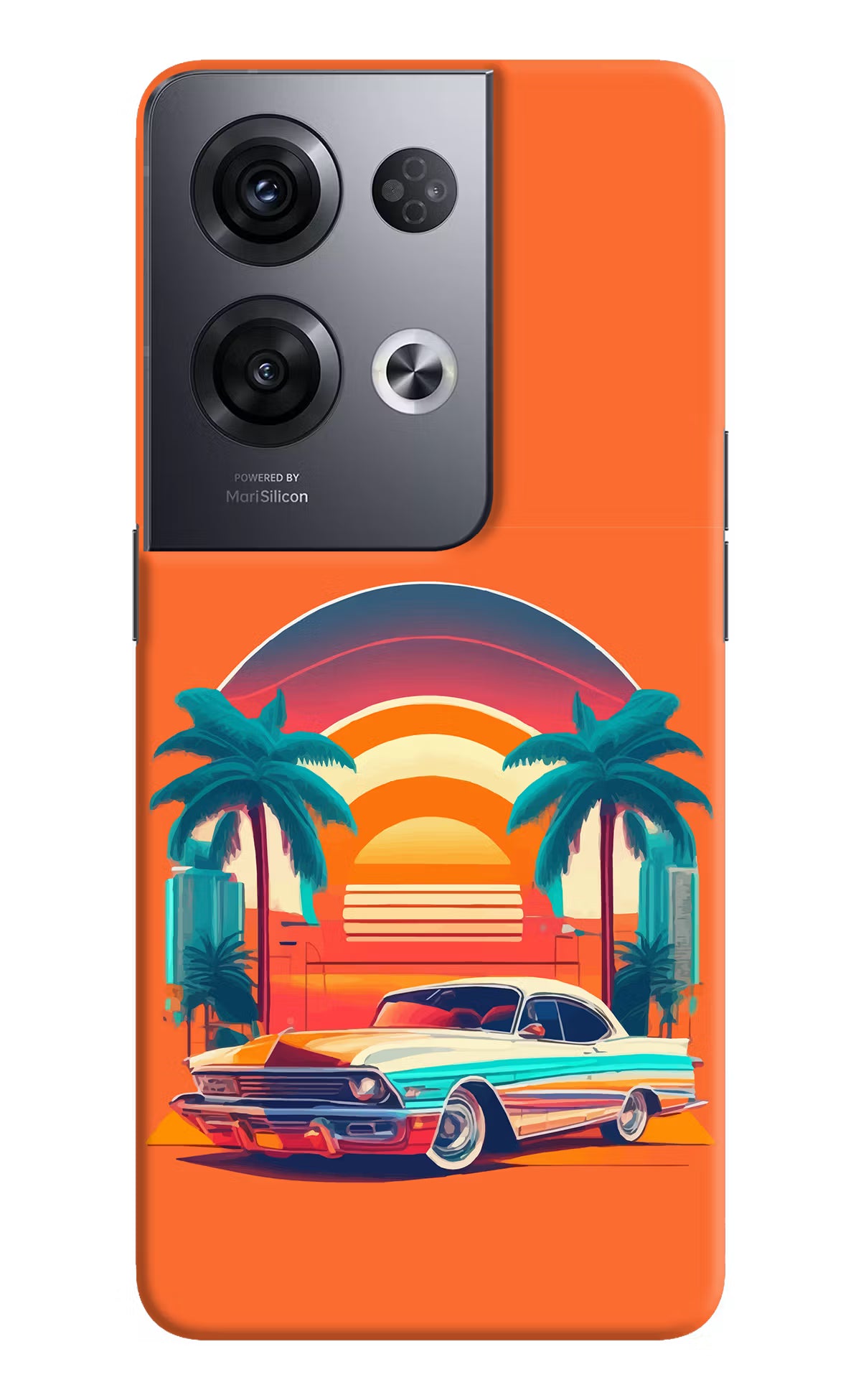 Palm Drive 80s Oppo Reno8 Pro Hard Case Back Cover by Casekaro