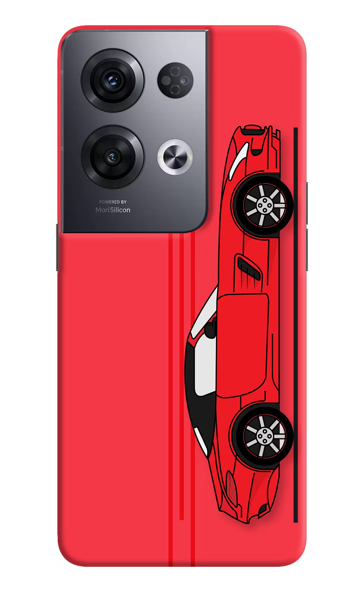 Red Velocity Oppo Reno8 Pro Hard Case Back Cover by Casekaro