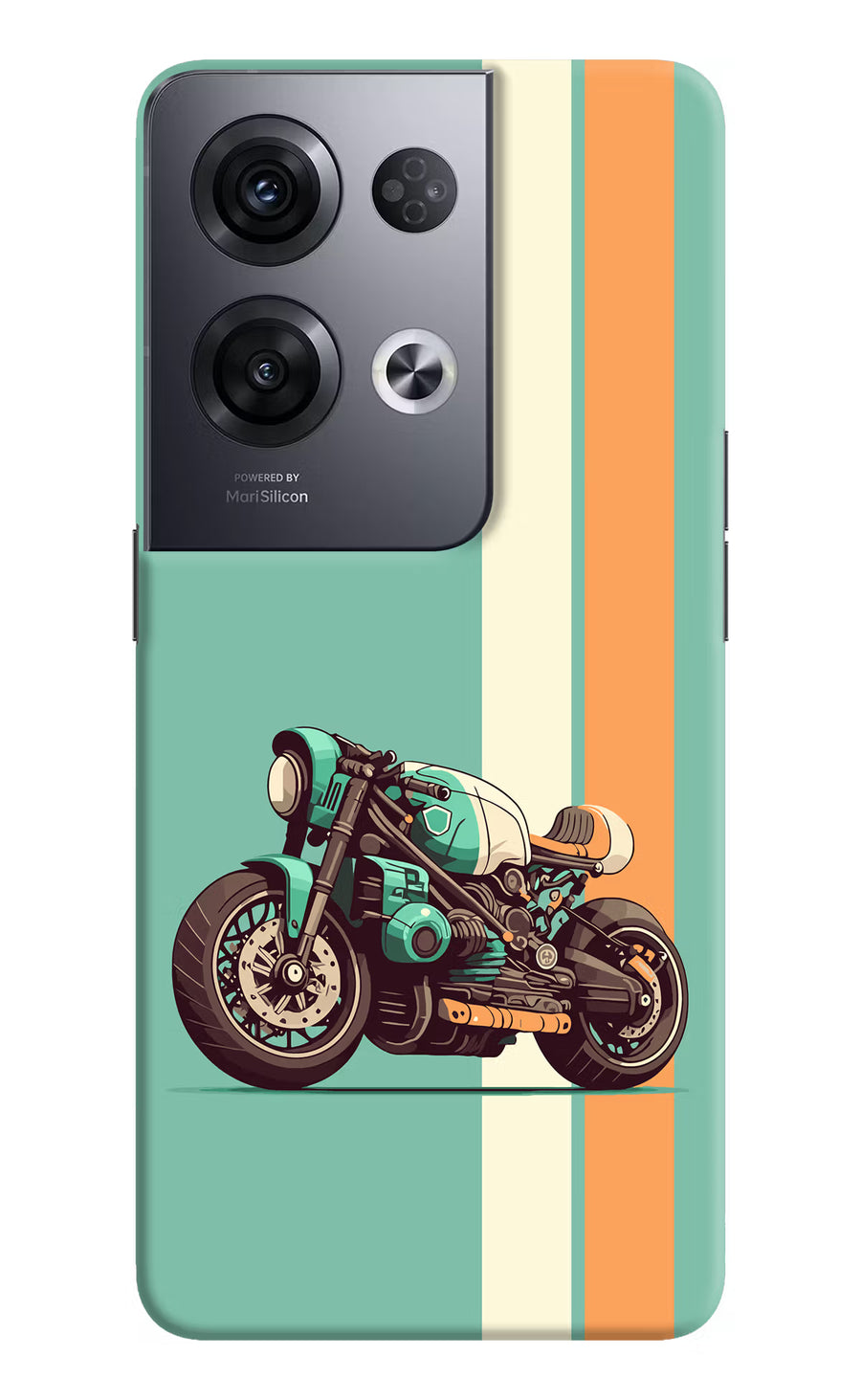Striped Moto Drift Oppo Reno8 Pro Back Cover, Hard case