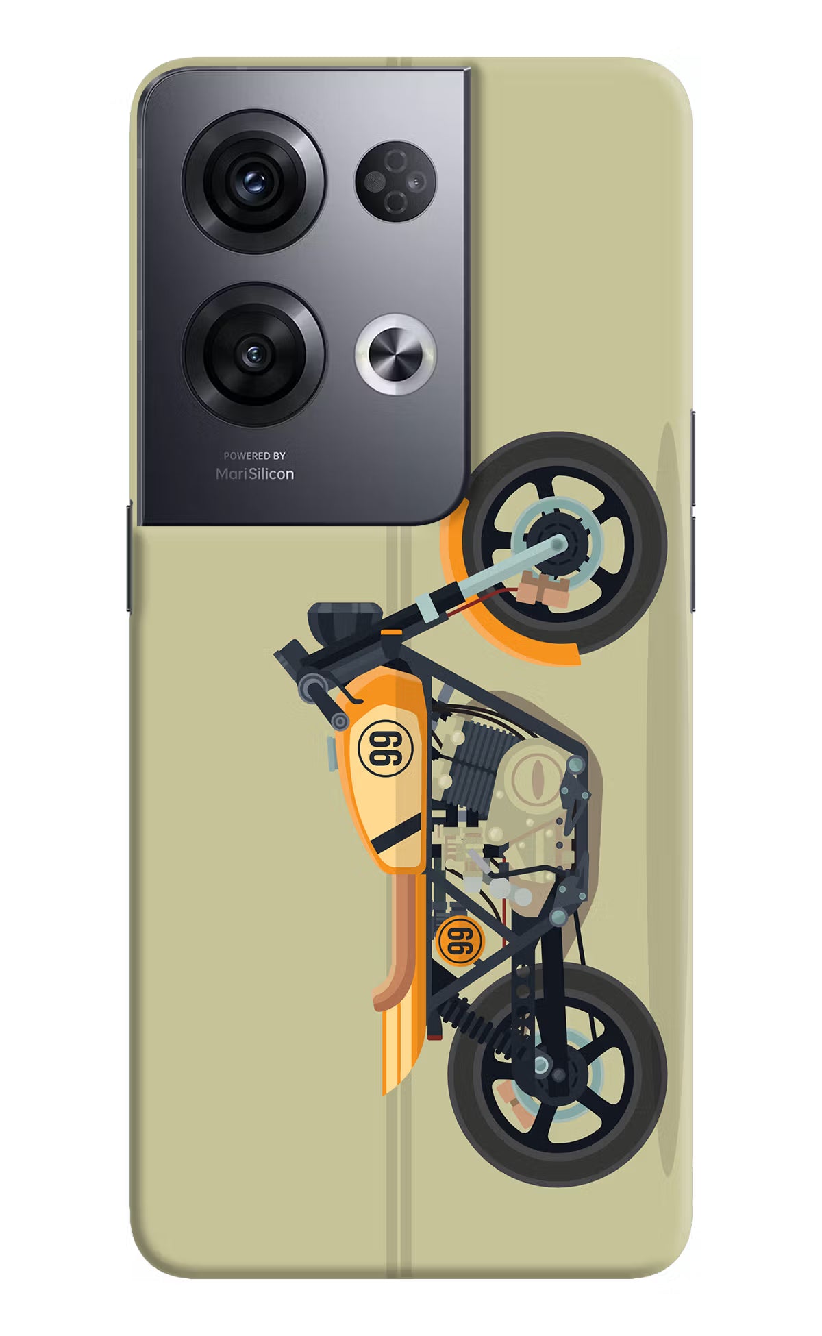 Vertical Speedster Oppo Reno8 Pro Hard Case Back Cover by Casekaro