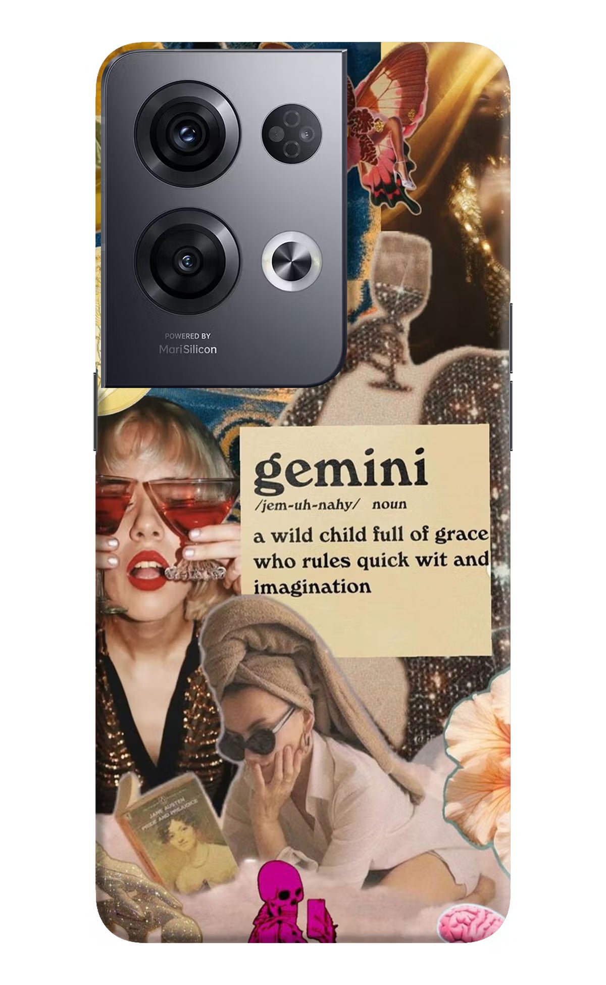 Gemini Zodiac Oppo Reno8 Pro Hard Case Back Cover by Casekaro