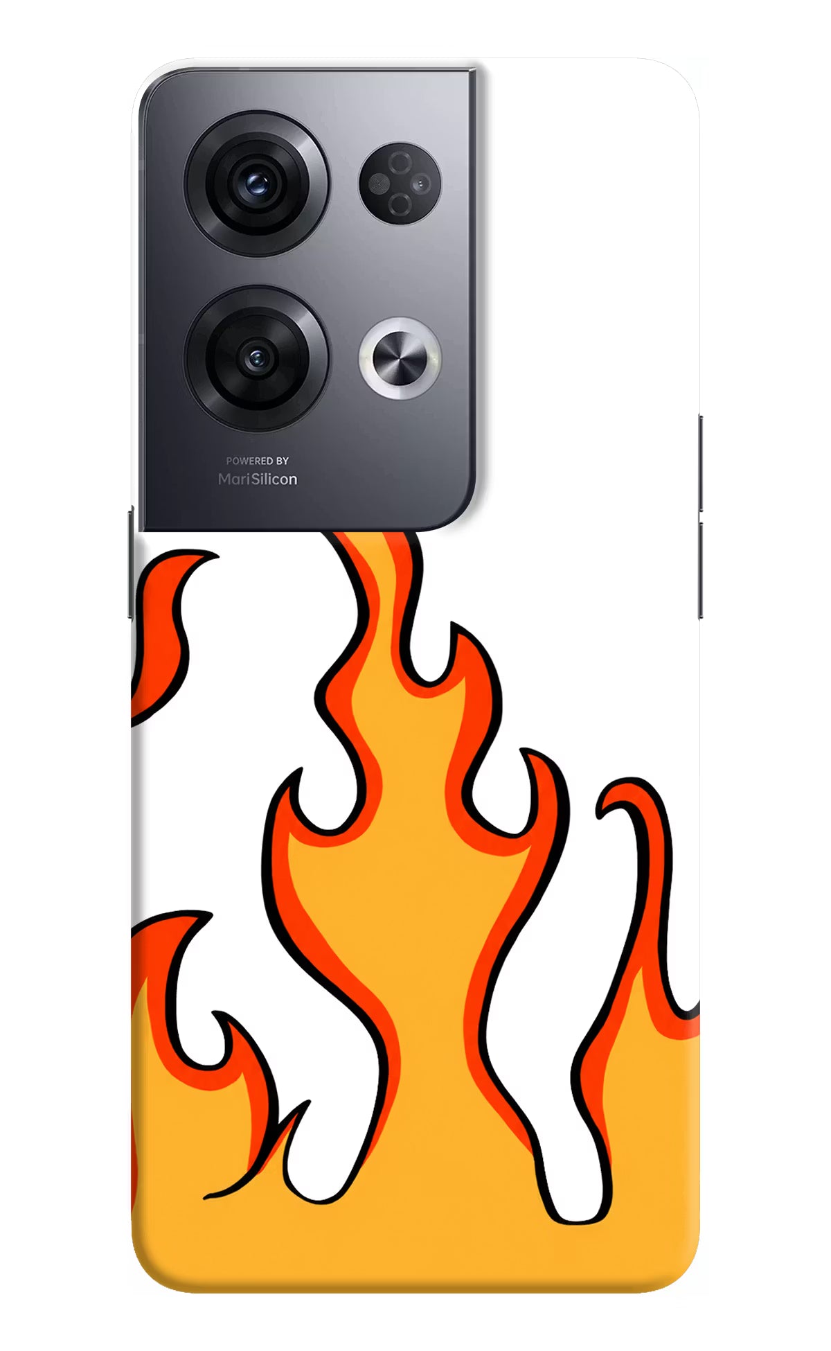 Fired Up – White Oppo Reno8 Pro Hard Case Back Cover by Casekaro