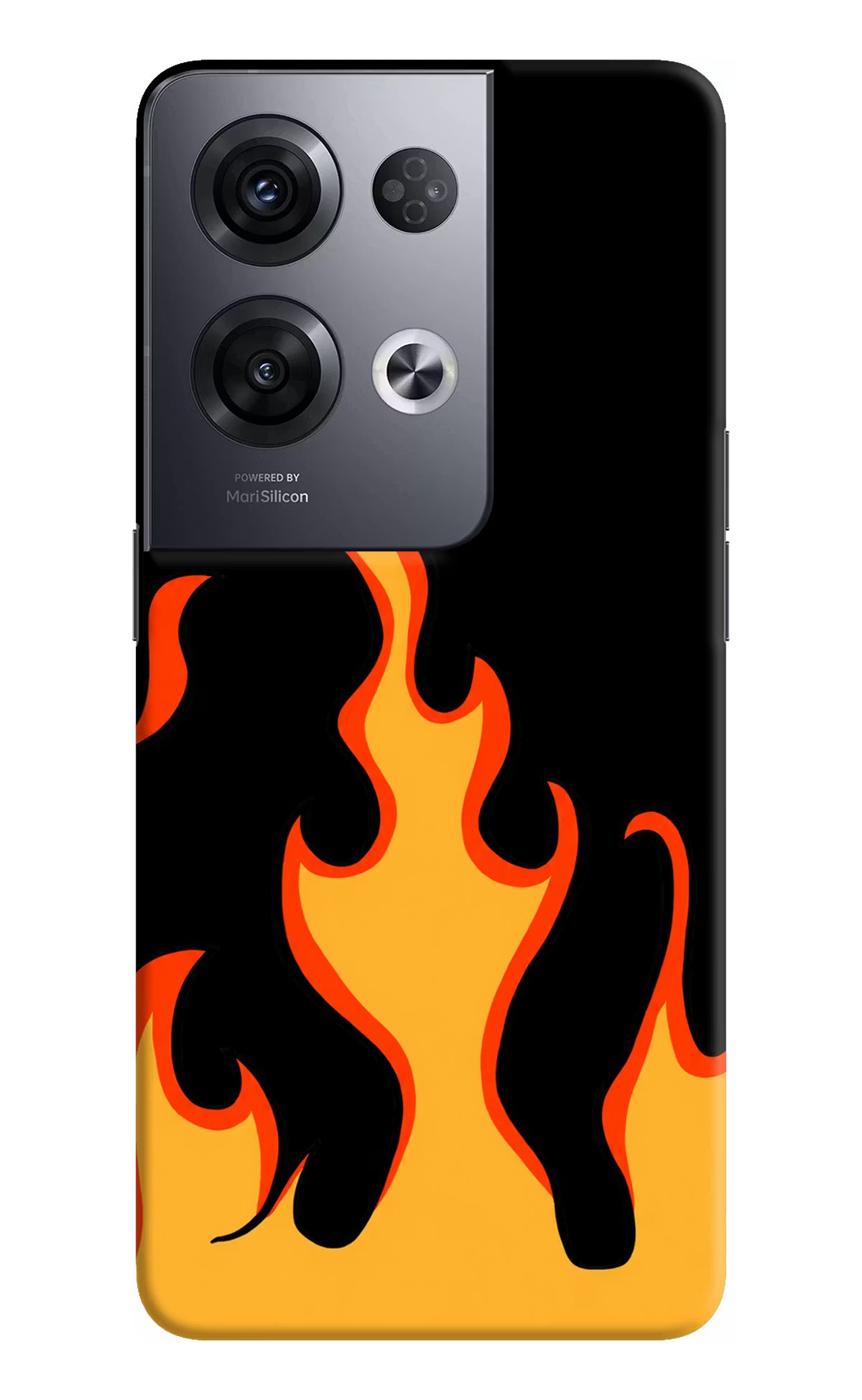 Fired Up – Black Oppo Reno8 Pro Hard Case Back Cover by Casekaro