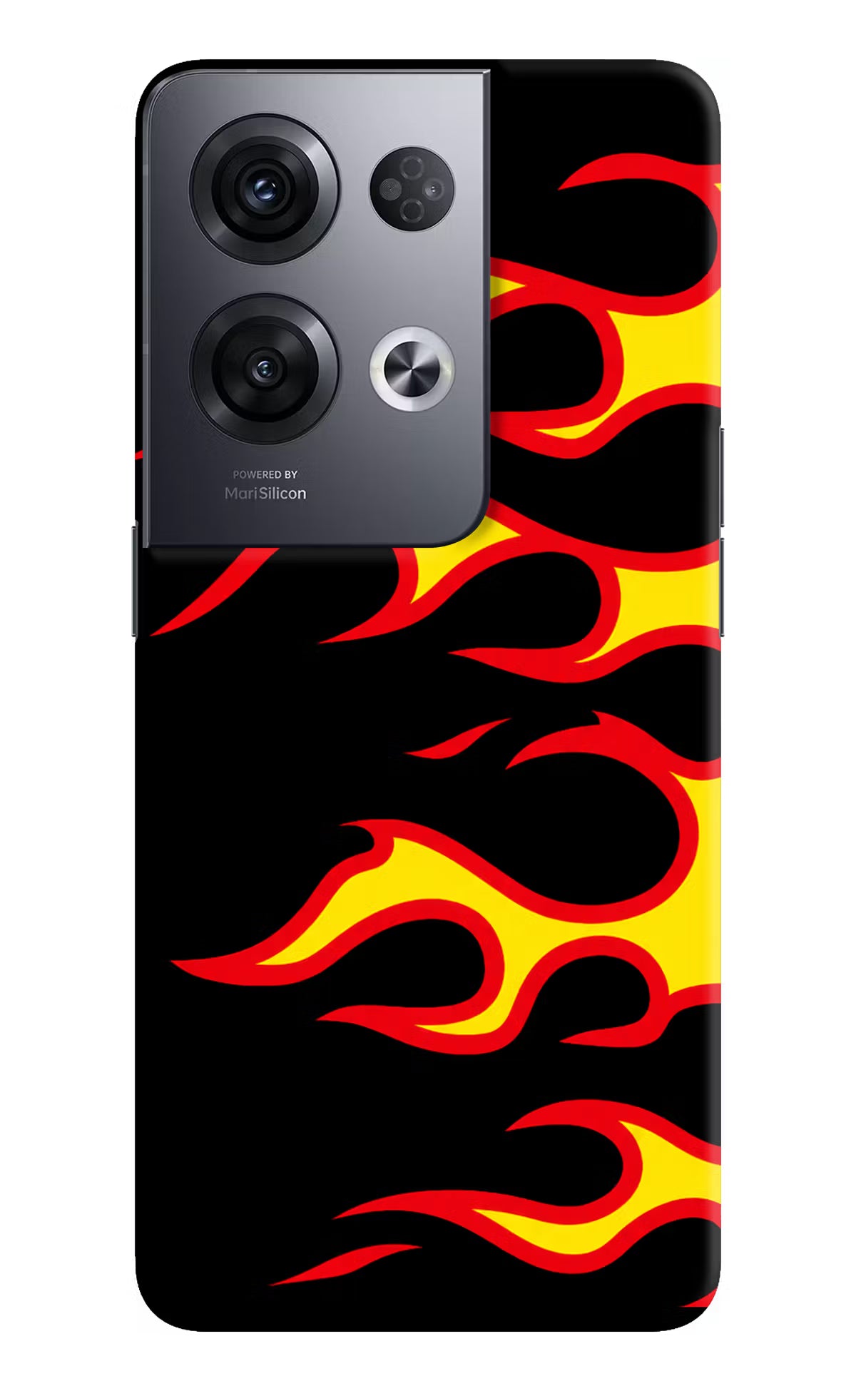 Side Sweep Flames Oppo Reno8 Pro Hard Case Back Cover by Casekaro