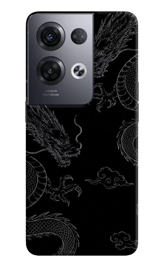 Twin Dragons Oppo Reno8 Pro Hard Case Back Cover by Casekaro