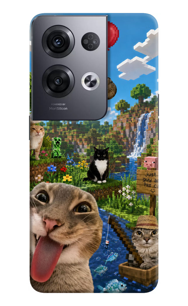 Minecraft Cat Chaos Oppo Reno8 Pro Hard Case Back Cover by Casekaro