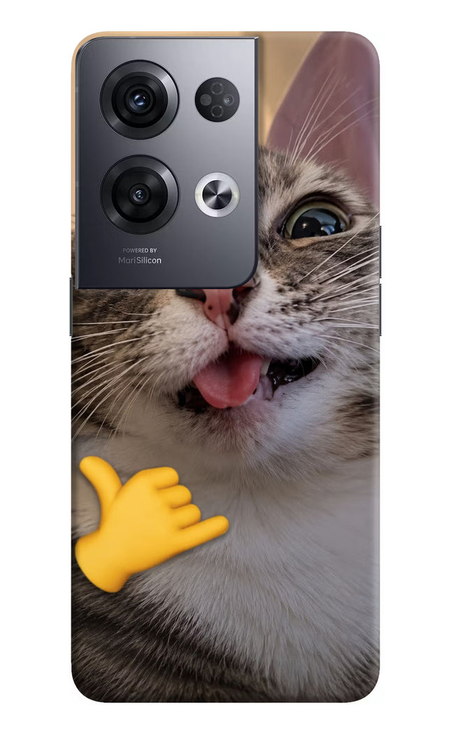 Silly Cat Call Oppo Reno8 Pro Hard Case Back Cover by Casekaro