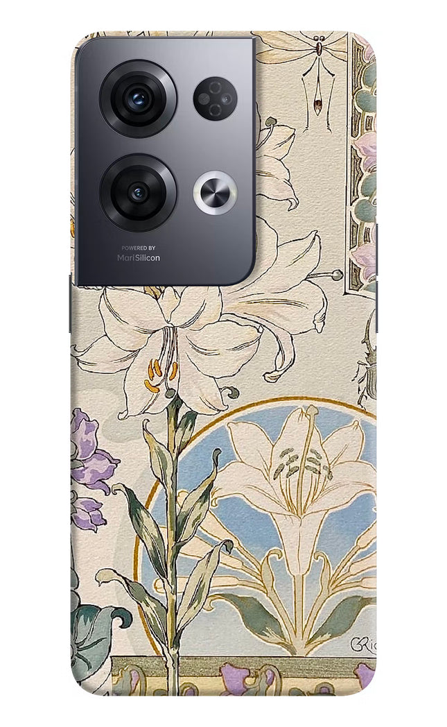 White Lily Oppo Reno8 Pro Hard Case Back Cover by Casekaro