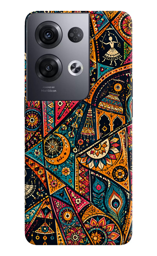 Folk Print Oppo Reno8 Pro Hard Case Back Cover by Casekaro