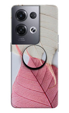 White Pink Leaf Oppo Reno8 Pro Pop Case by Casekaro