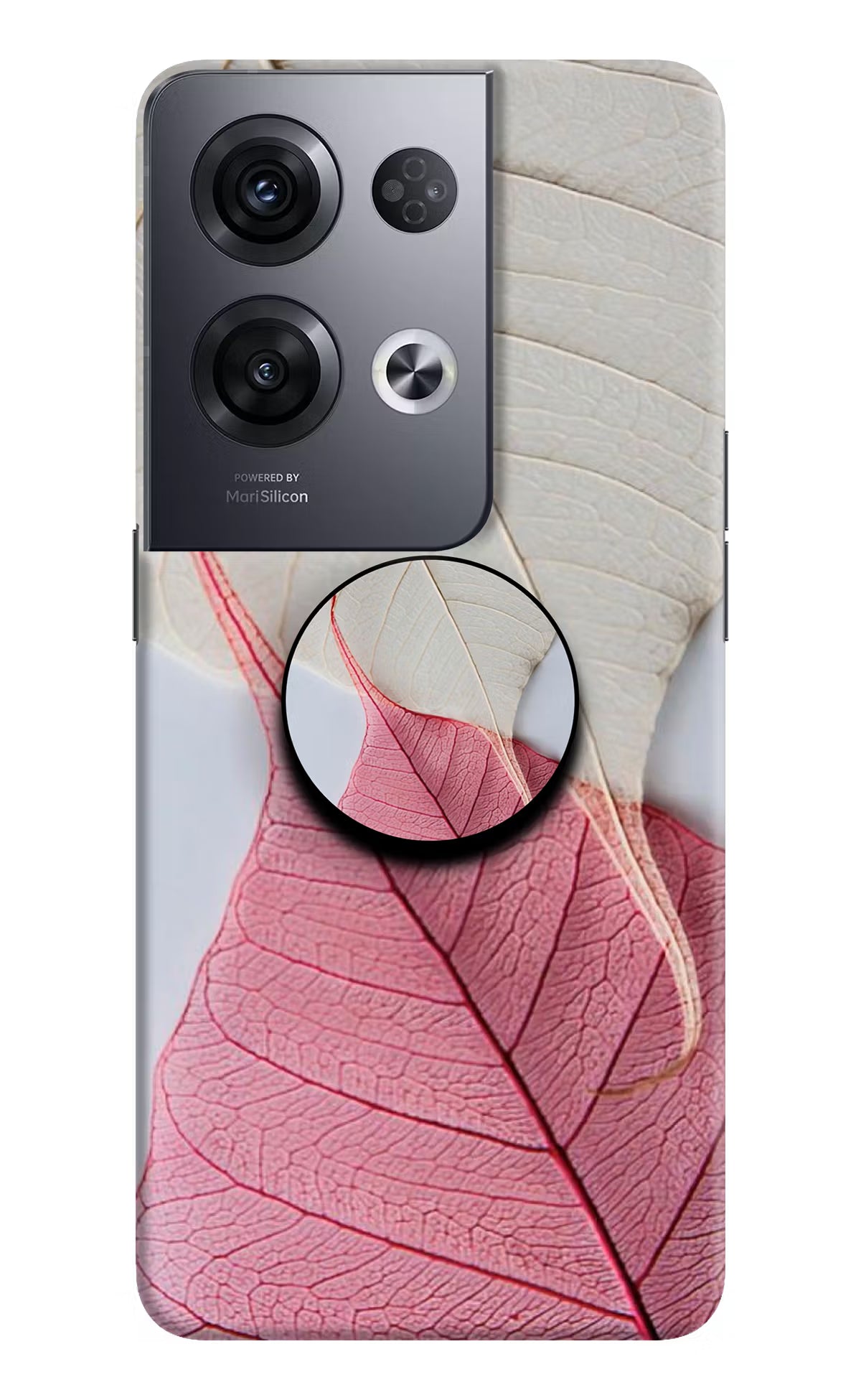 White Pink Leaf Oppo Reno8 Pro Pop Case by Casekaro