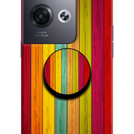 Multicolor Wooden Oppo Reno8 Pro Pop Case by Casekaro