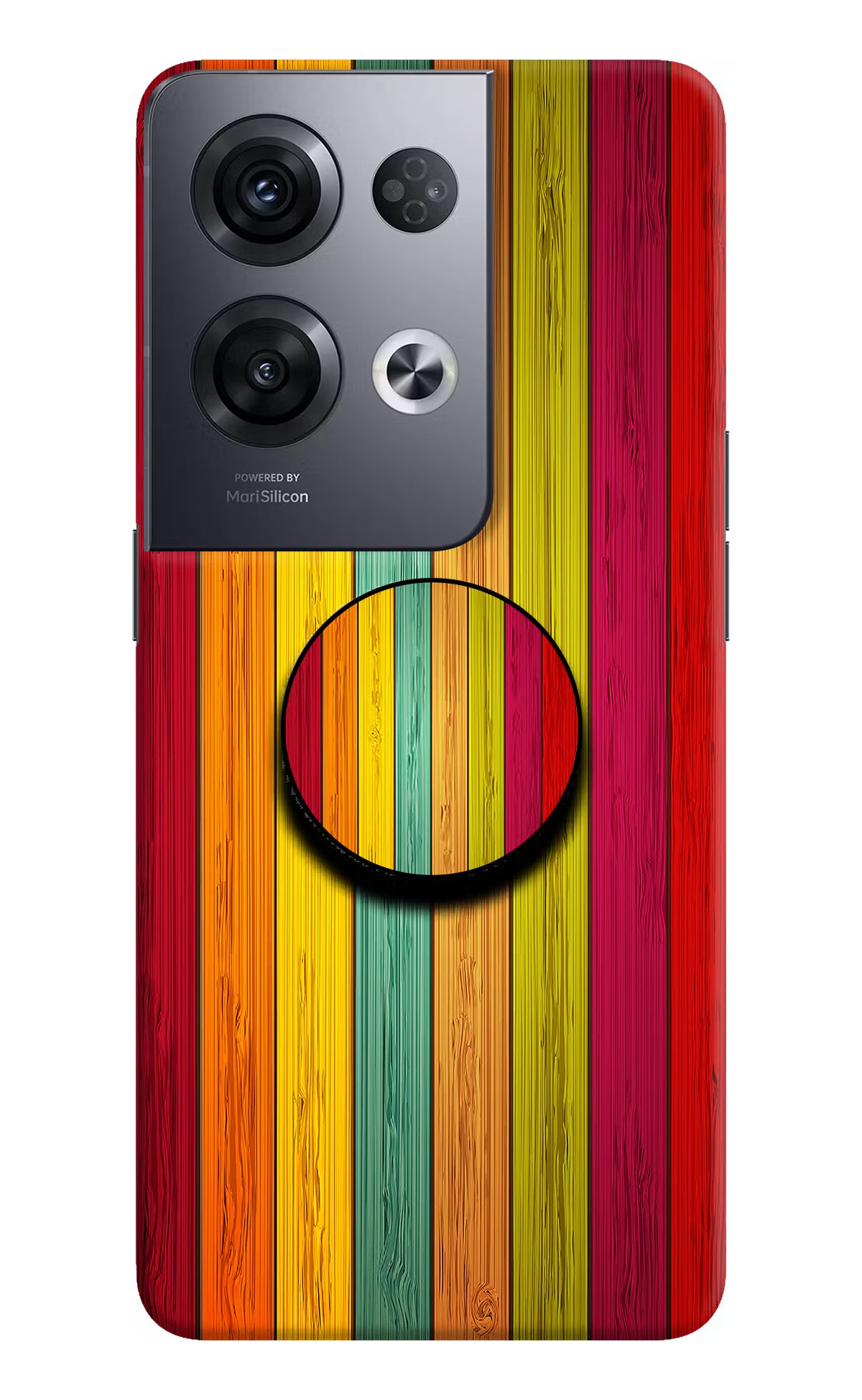 Multicolor Wooden Oppo Reno8 Pro Pop Case by Casekaro
