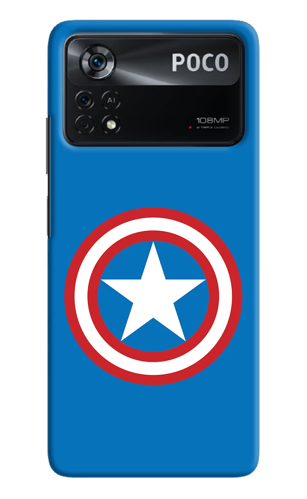 Captain America Logo Poco X4 Pro Hard Case Back Cover by Casekaro