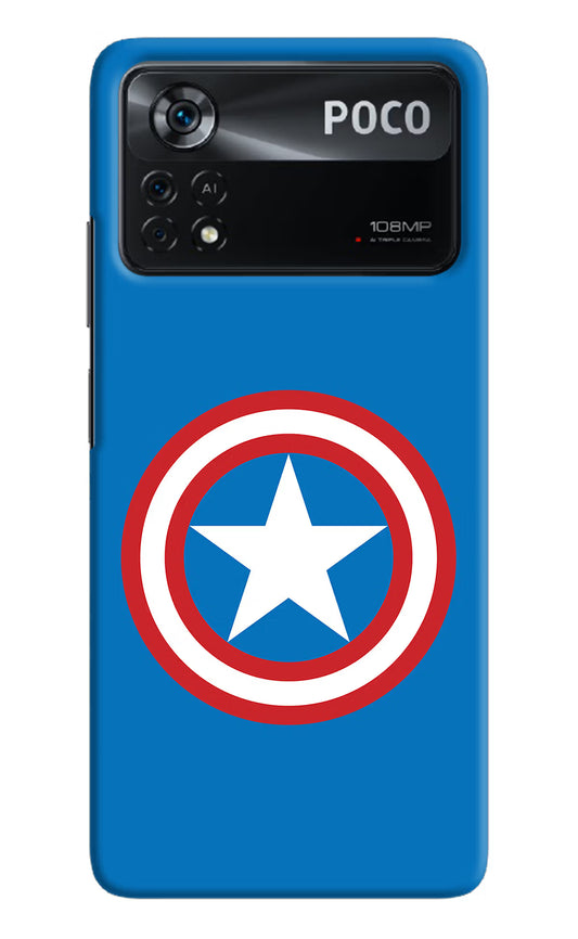 Captain America Logo Poco X4 Pro Hard Case Back Cover by Casekaro