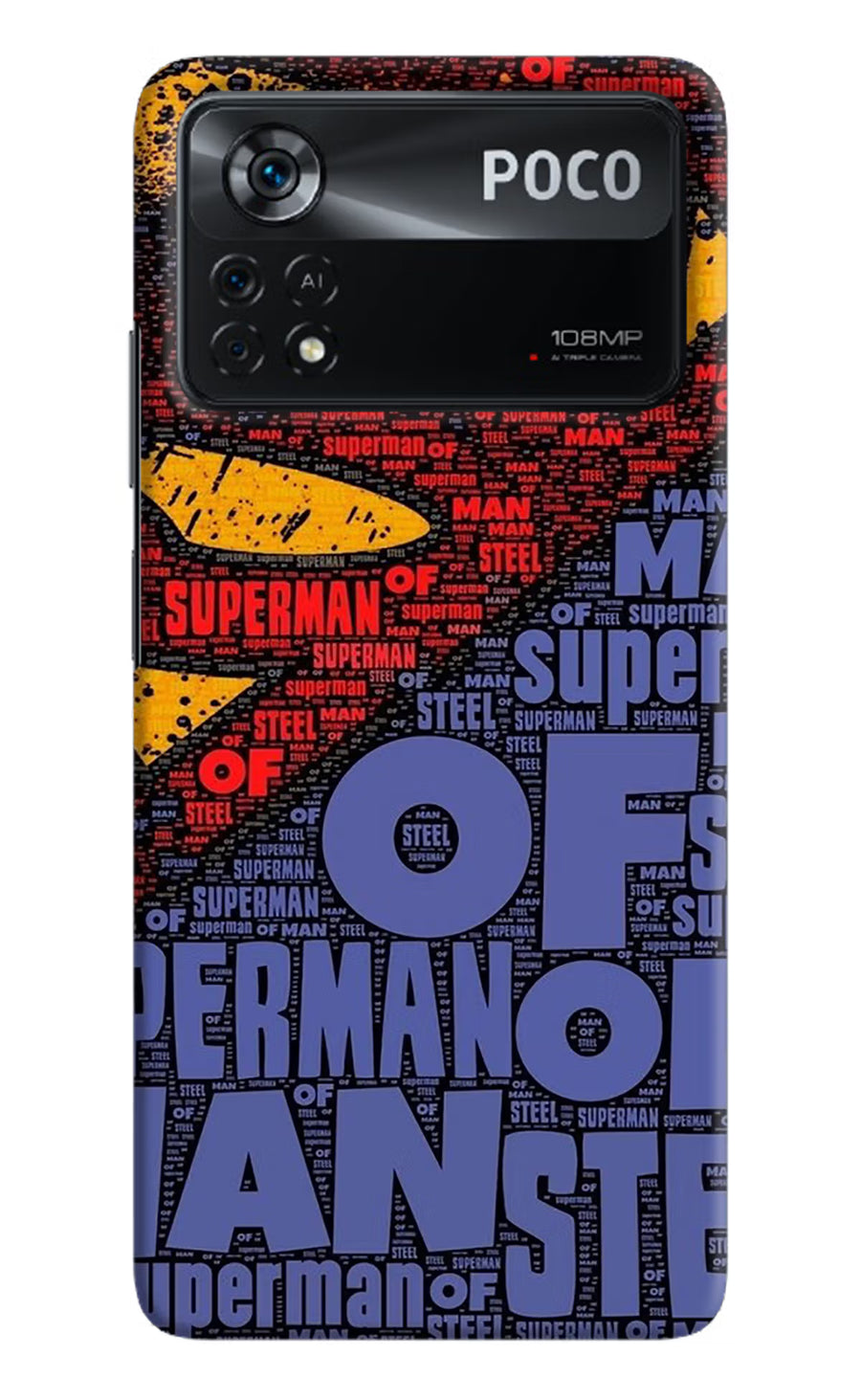 Superman Poco X4 Pro Back Cover, Hard case