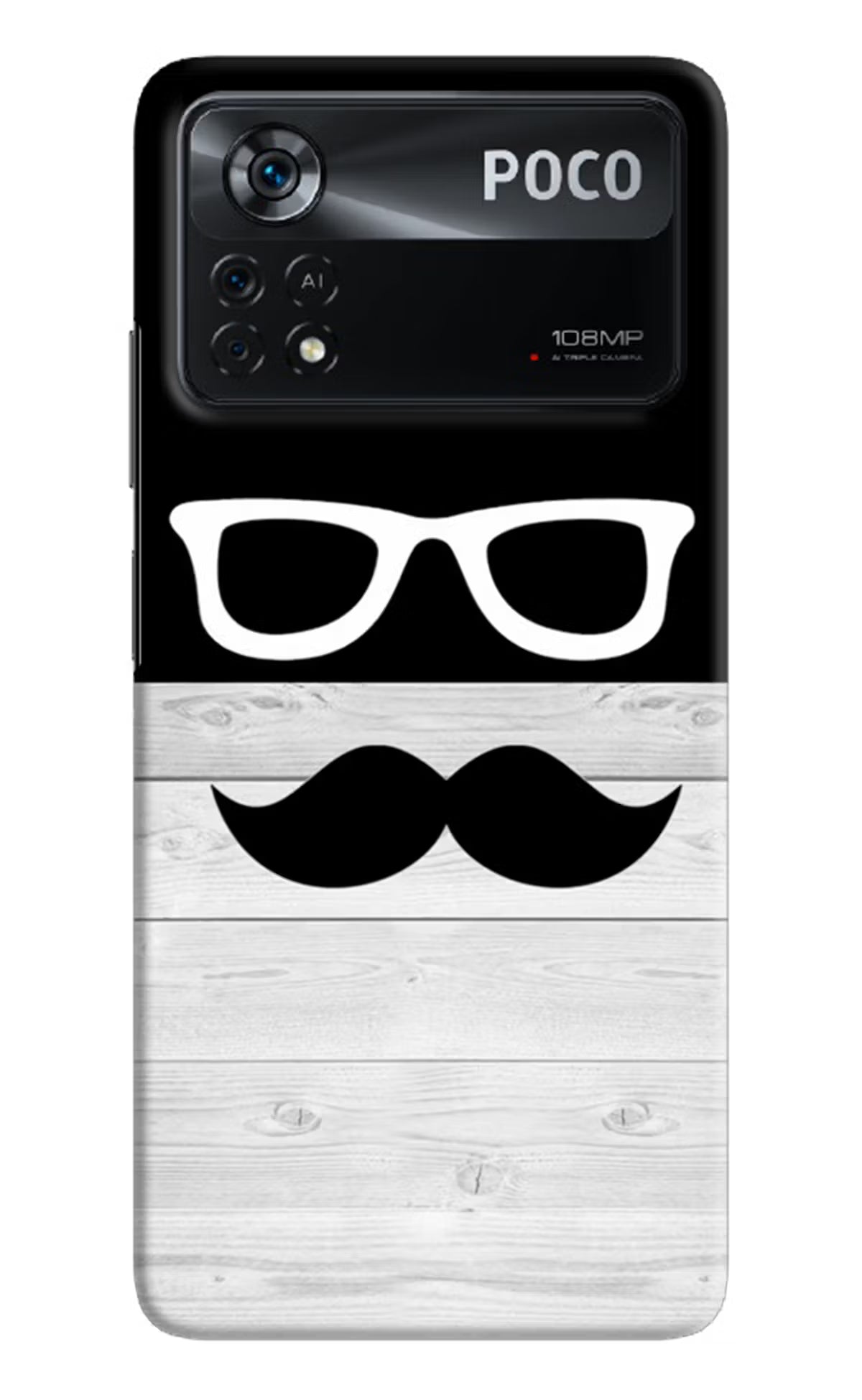 Mustache Poco X4 Pro Hard Case Back Cover by Casekaro