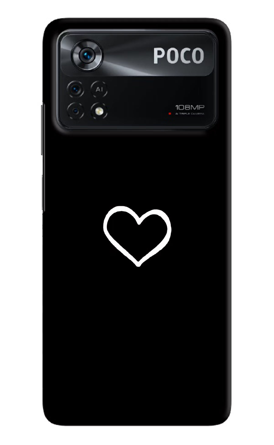 Heart Poco X4 Pro Back Cover, Hard case