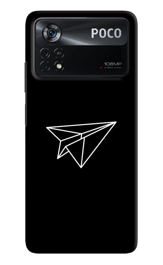 Paper Plane White Poco X4 Pro Hard Case Back Cover by Casekaro