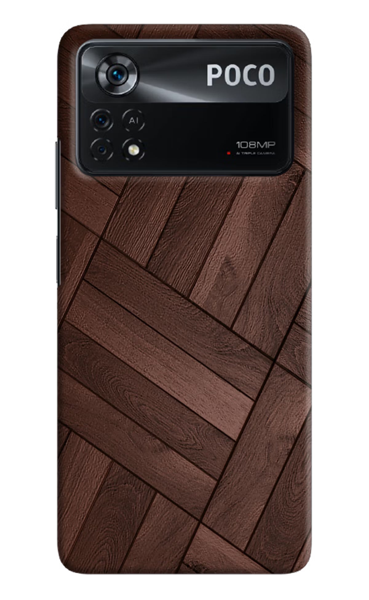 Wooden Texture Design Poco X4 Pro Hard Case Back Cover by Casekaro