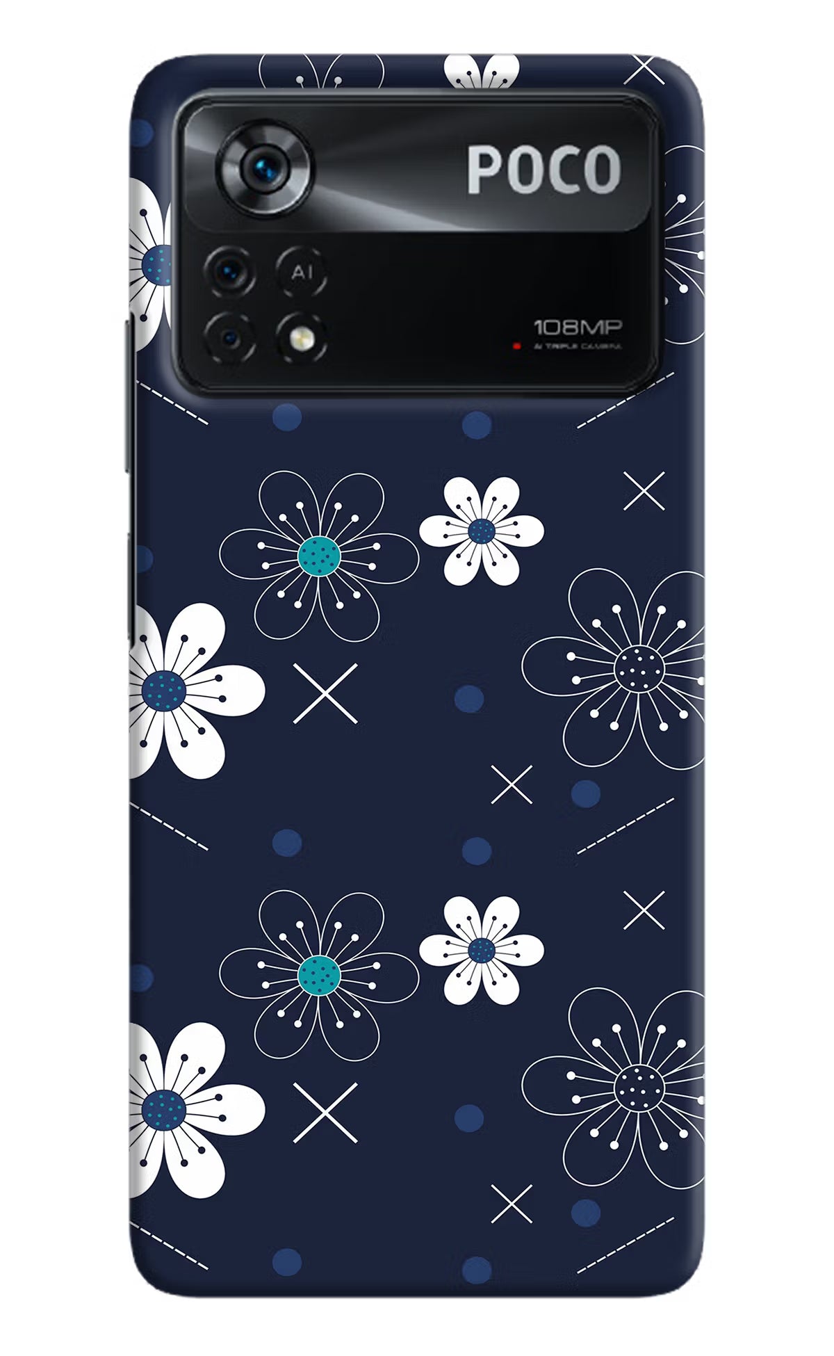 Flowers Poco X4 Pro Hard Case Back Cover by Casekaro