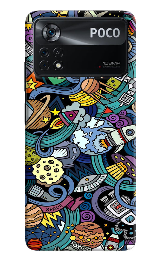 Space Abstract Poco X4 Pro Hard Case Back Cover by Casekaro