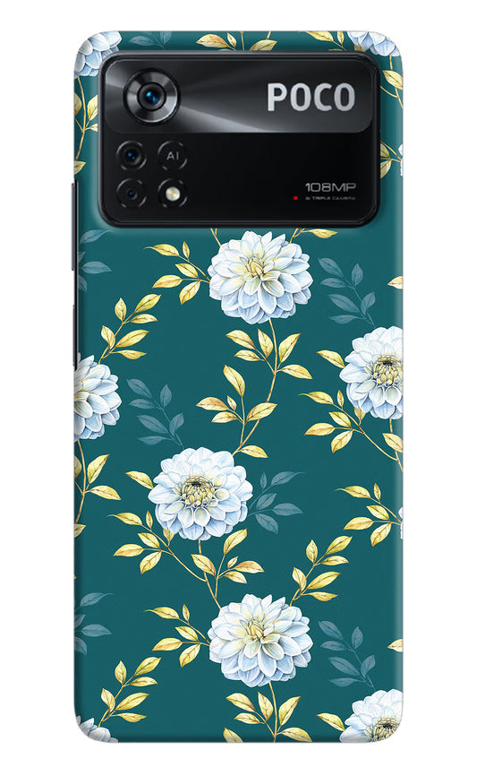 Flowers Poco X4 Pro Hard Case Back Cover by Casekaro