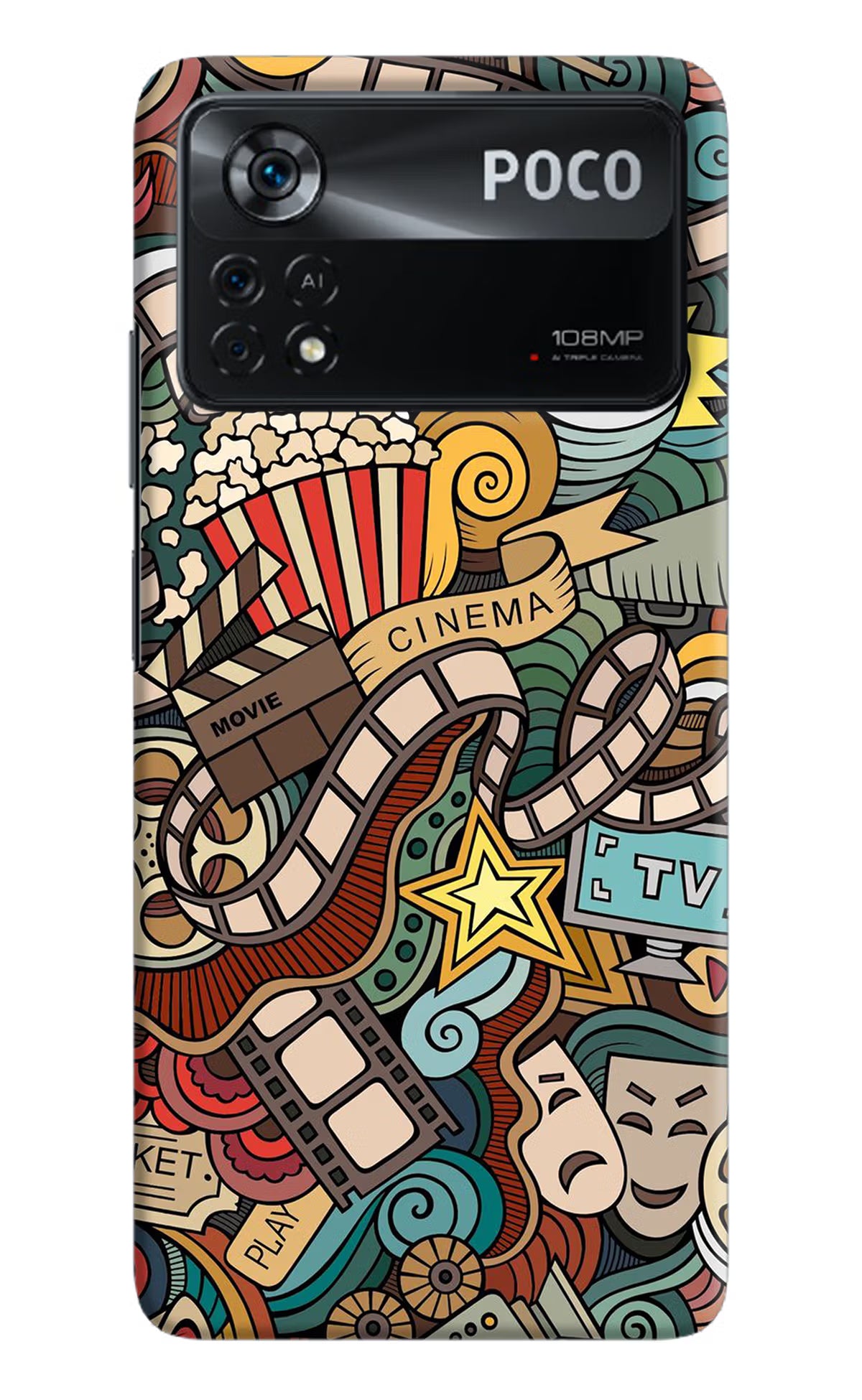 Cinema Abstract Poco X4 Pro Hard Case Back Cover by Casekaro