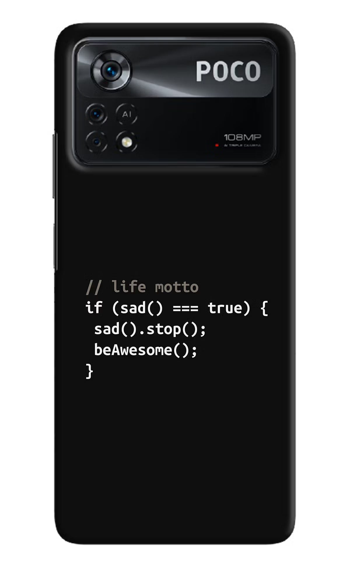 Life Motto Code Poco X4 Pro Hard Case Back Cover by Casekaro