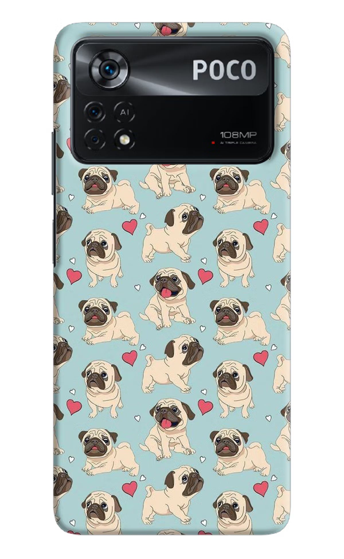 Pug Dog Poco X4 Pro Hard Case Back Cover by Casekaro