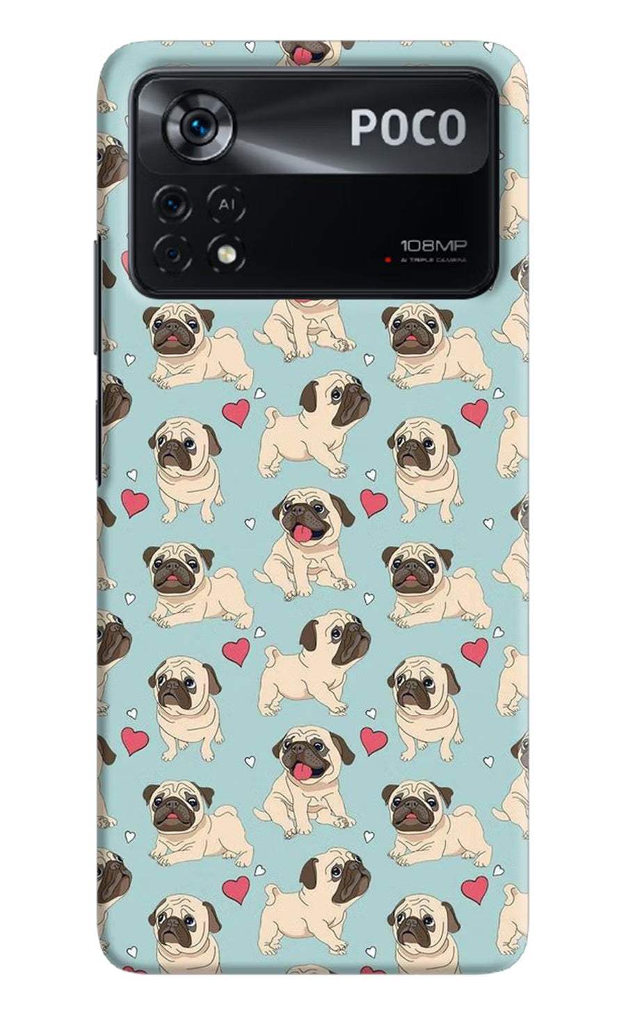 Pug Dog Poco X4 Pro Back Cover, Hard case